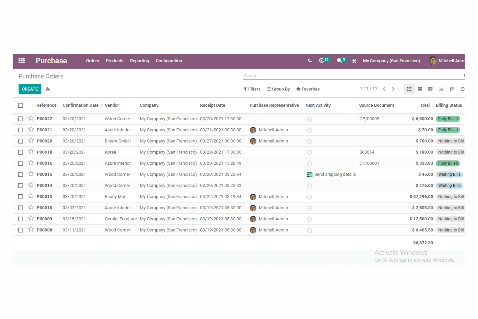 odoo-purchase-module
