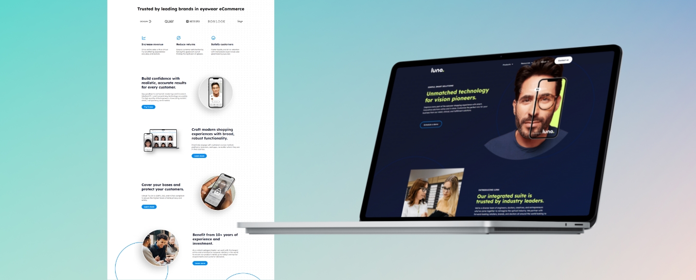 Luna - Shopify Website Development for a dynamic eyewear brand