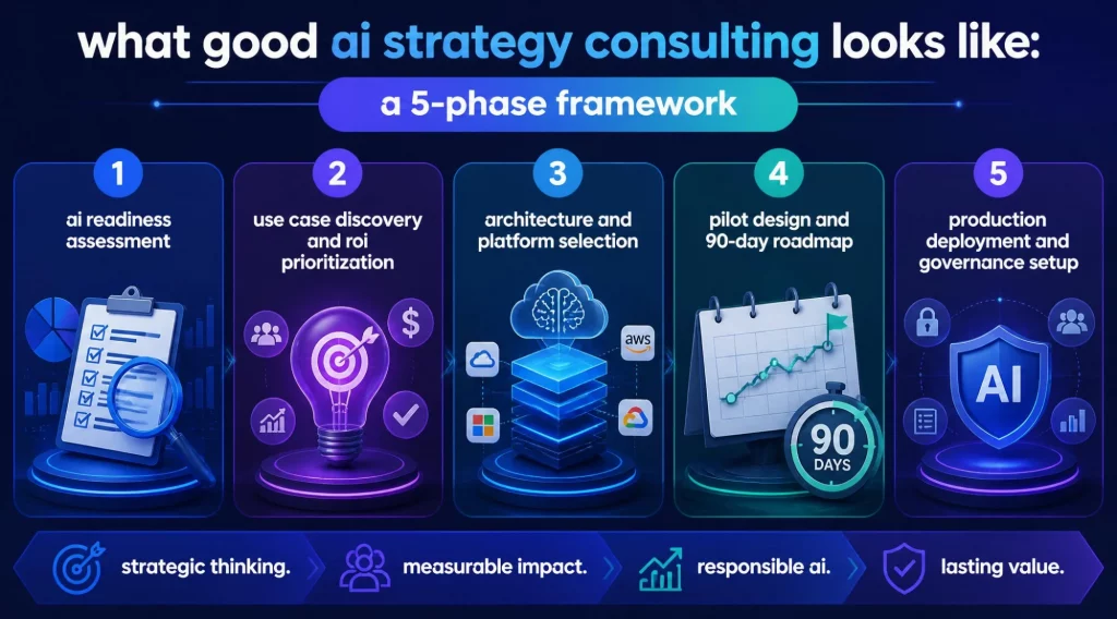 5-phase framework of AI strategy consulting- aht tech